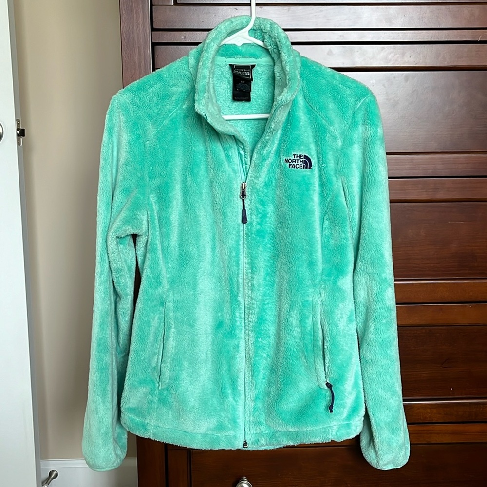 The North Face Women’s Osito Fleece Zip Up Jacket Bright Aqua Mint Green Size S
